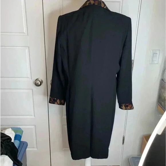 Vintage J. Taylor Coat Dress with Animal Print Trim 16P Very Classy - Picture 7 of 13